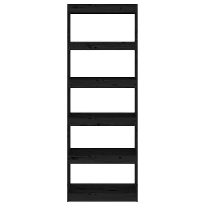 Bokhylla Svart 60x30x167,5 cm massiv furu