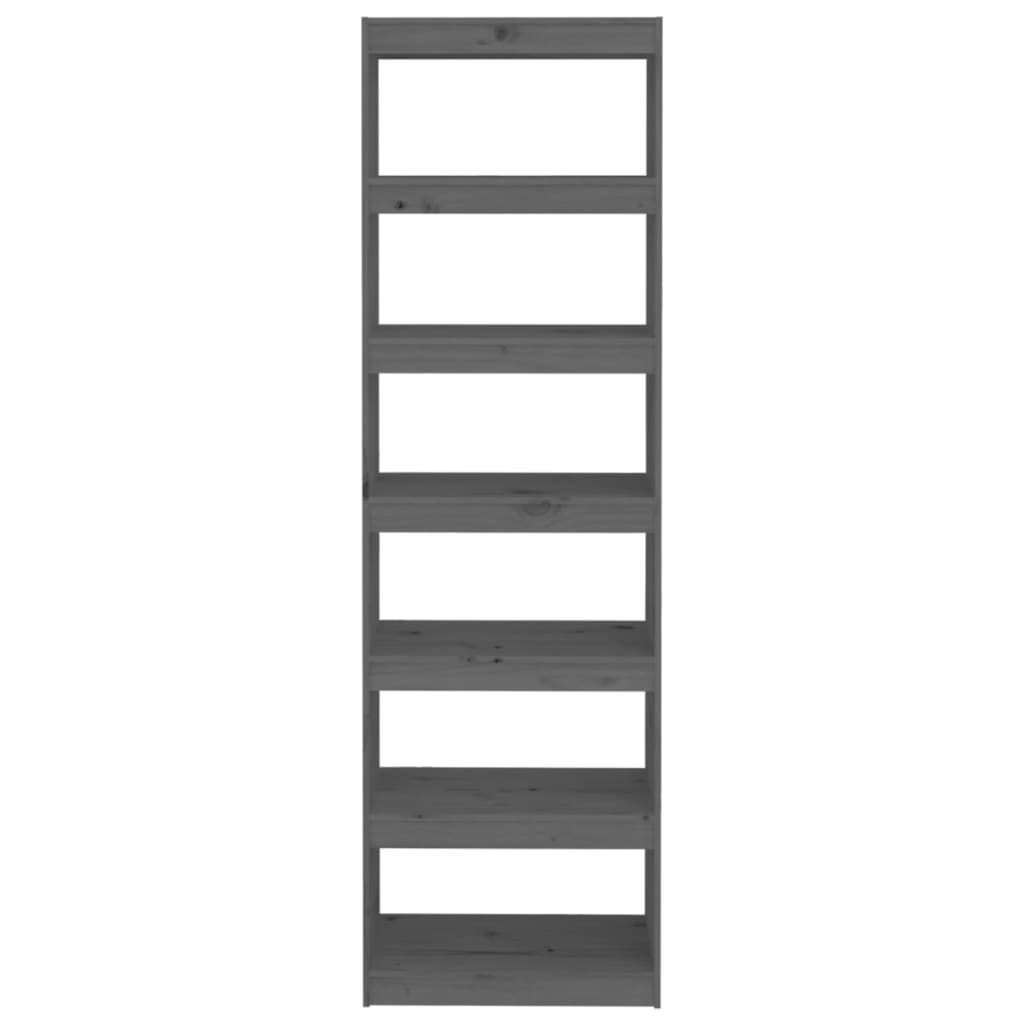 Bokhylla Grå 60x30x199,5 cm massiv furu