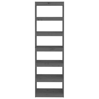 Bokhylla Grå 60x30x199,5 cm massiv furu