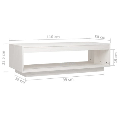 Soffbord Vit 110x50x33,5 cm massiv furu