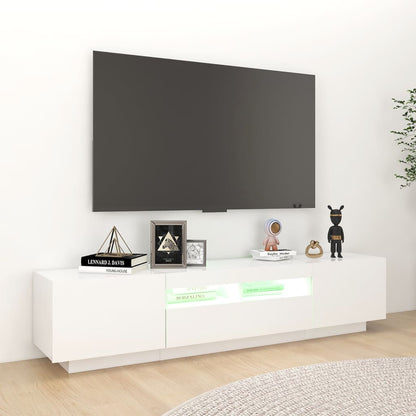 TV-Möbel Vit TV-Bänk LED 180x35x40 cm