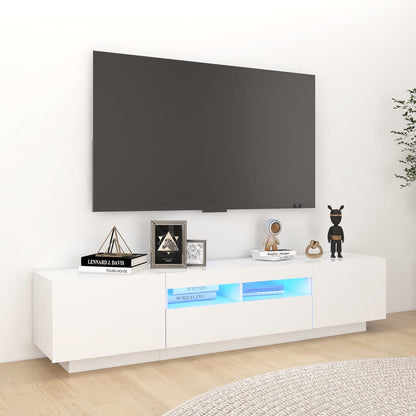 TV-Möbel Vit TV-Bänk LED 180x35x40 cm