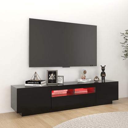 TV-Möbel Svart TV-Bänk LED 180x35x40 cm