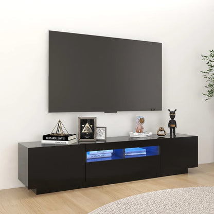 TV-Möbel Svart TV-Bänk LED 180x35x40 cm