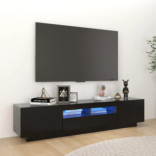 TV-Möbel Svart TV-Bänk LED 180x35x40 cm