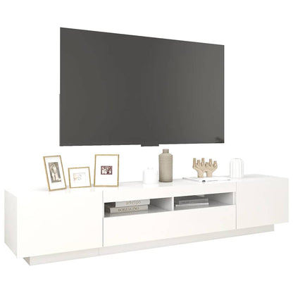 TV-Möbel Vit TV-Bänk LED 200x35x40 cm