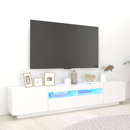 TV-Möbel Vit TV-Bänk LED 200x35x40 cm