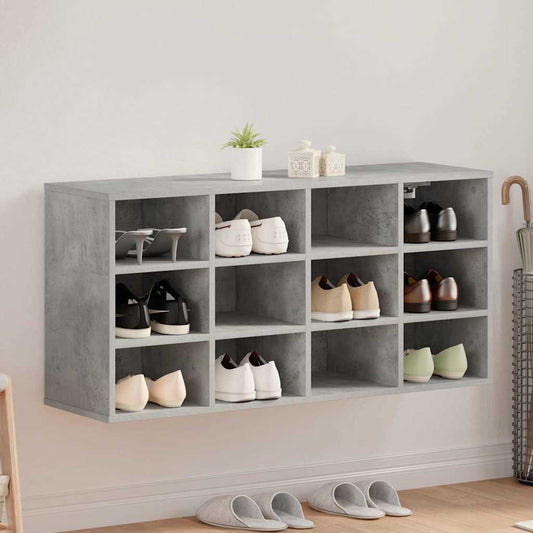 Skoställ Betonggrå Skoskåp med hylla 103 x 30 x 51 cm