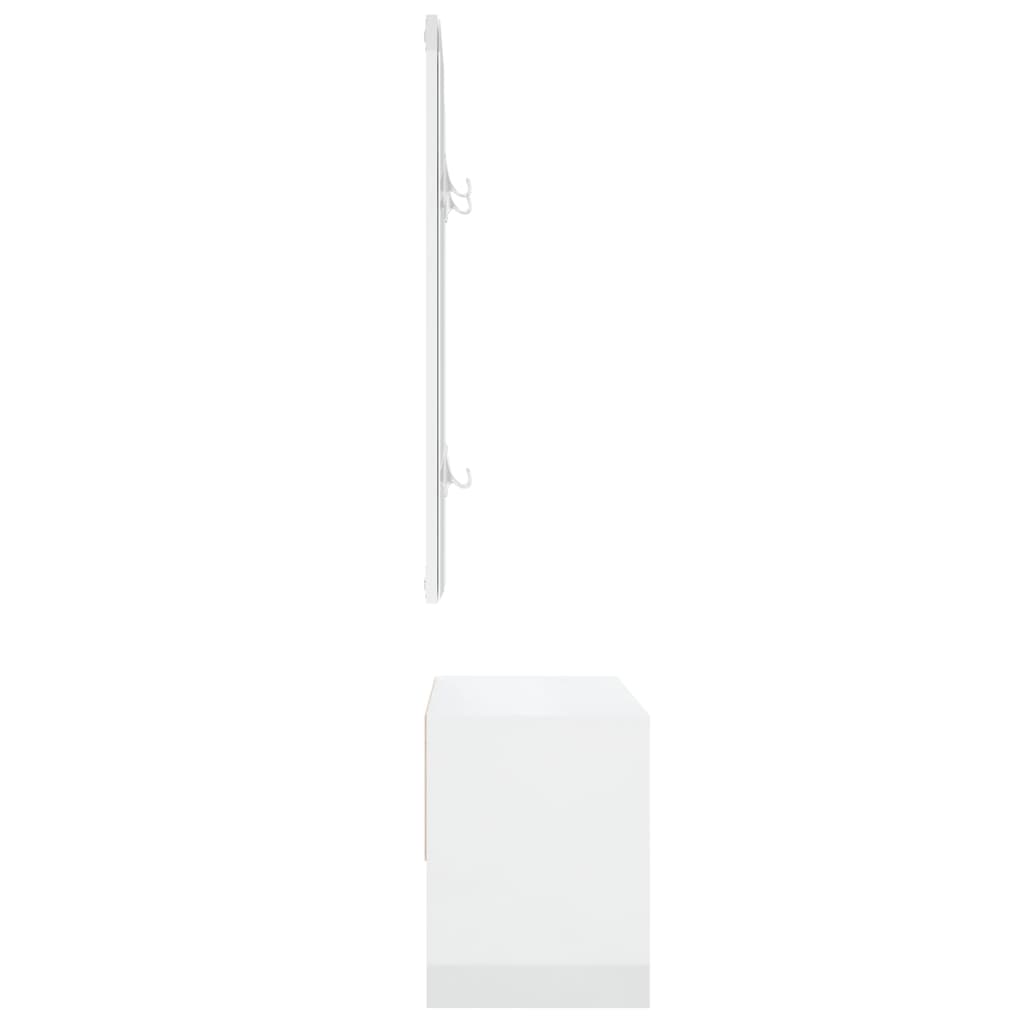 Hallmöbler set vit högglans konstruerat trä