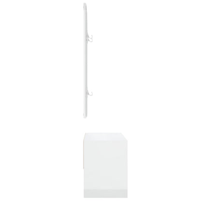 Hallmöbler set vit högglans konstruerat trä