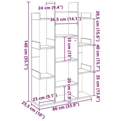 Bokhylla Vit 86x25,5x140 cm