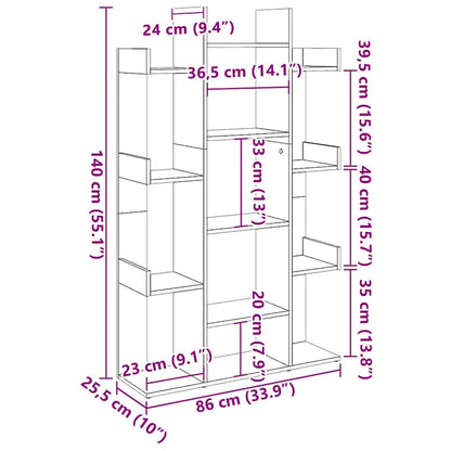 Bokhylla Svart 86x25,5x140 cm