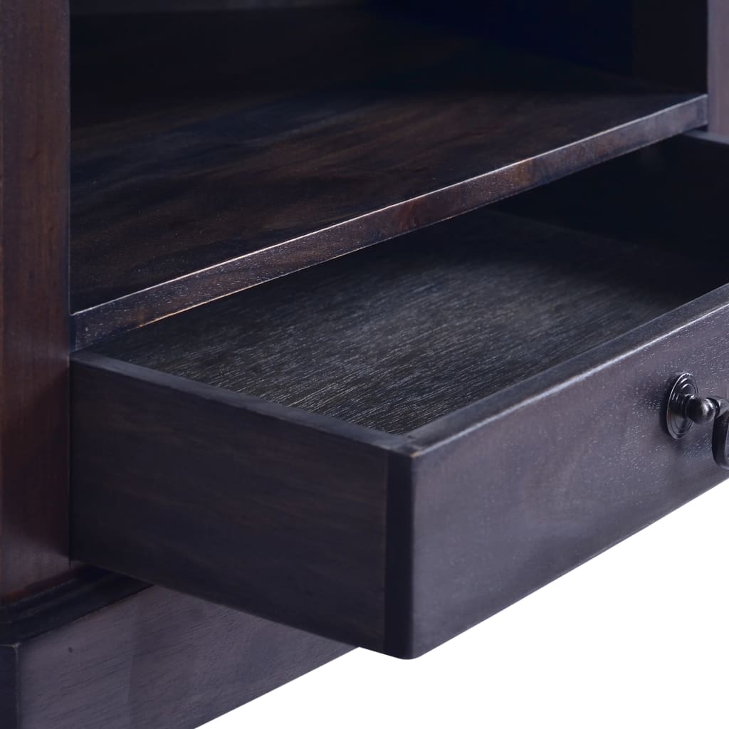 TV-Möbel Svart TV-Bänk för hörn 80x40x49 cm massiv mahogny