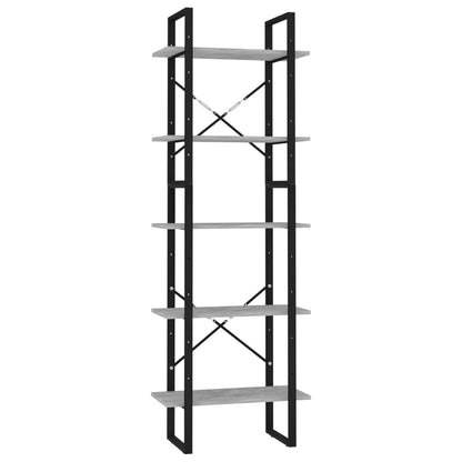 Bokhylla Betonggrå med 5 hyllplan 60x30x175 cm