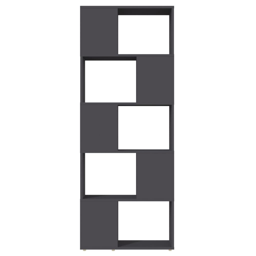Bokhylla Grå Rumsavdelare 60x24x155 cm