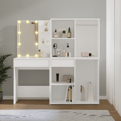 Sminkbord LED med 2 skåp Vit