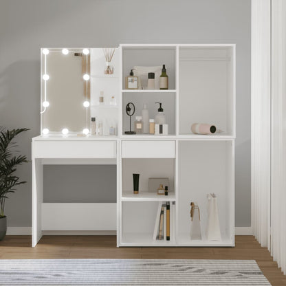 Sminkbord LED med 2 skåp Vit