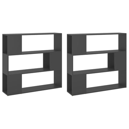 Bokhylla Grå Rumsavdelare 100x24x188 cm