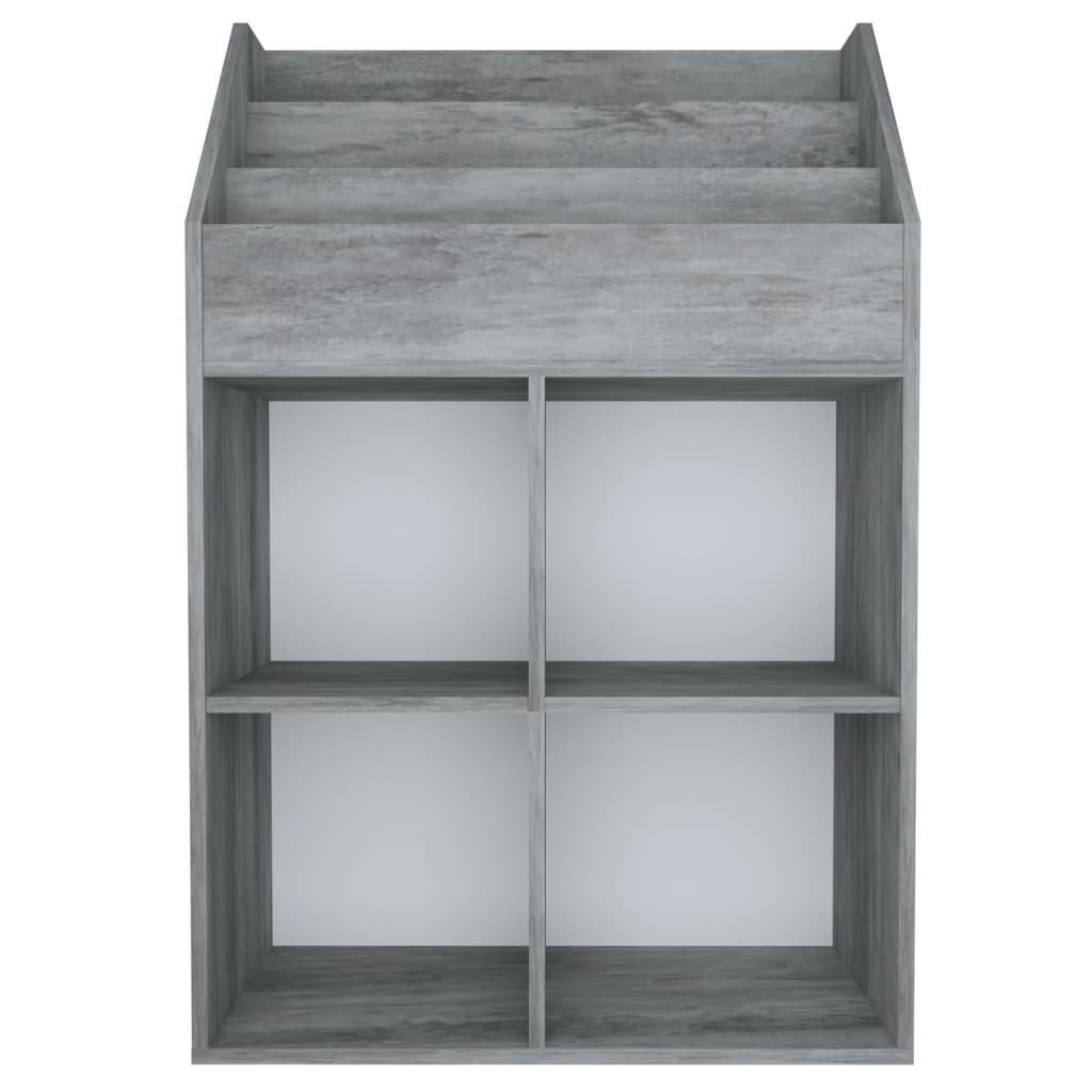 Tidskriftshållare Tidningsställ för barn Betonggrå 71x30x114 cm