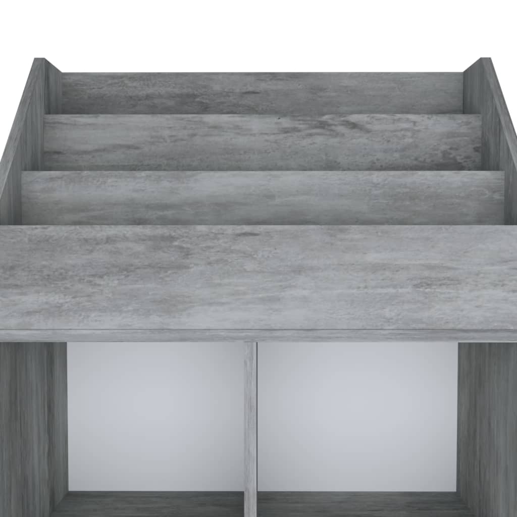 Tidskriftshållare Tidningsställ för barn Betonggrå 71x30x114 cm