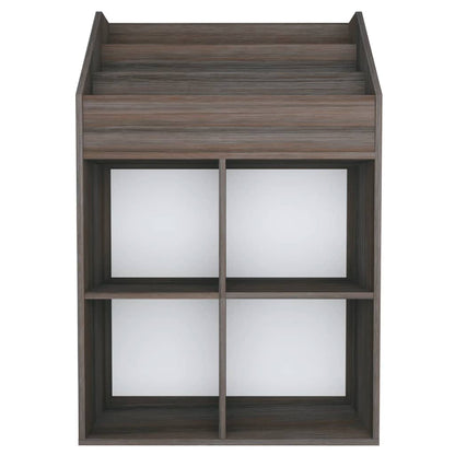 Tidskriftshållare Tidningsställ för barn Grå 71x30x114 cm