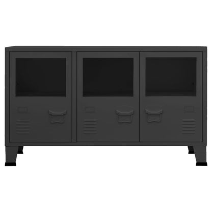 Skänk DIV. industriell Svart 105x35x62 cm metall och glas