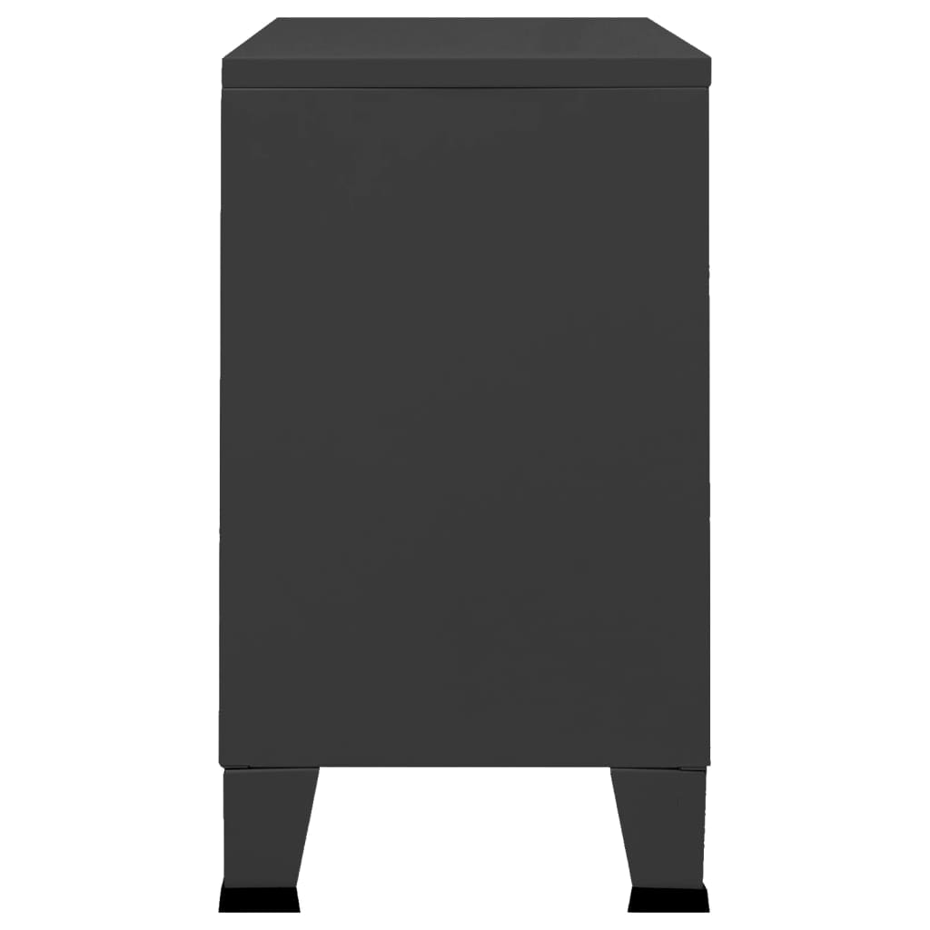 Skänk DIV. industriell Svart 105x35x62 cm metall och glas