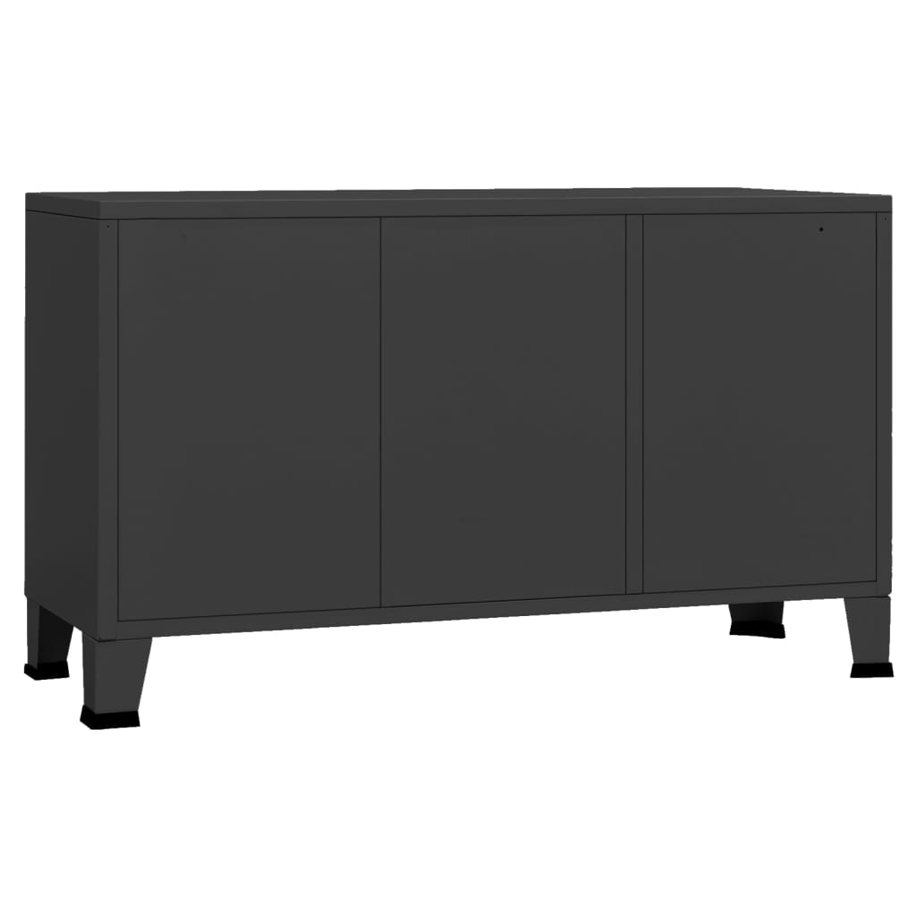 Skänk DIV. industriell Svart 105x35x62 cm metall och glas