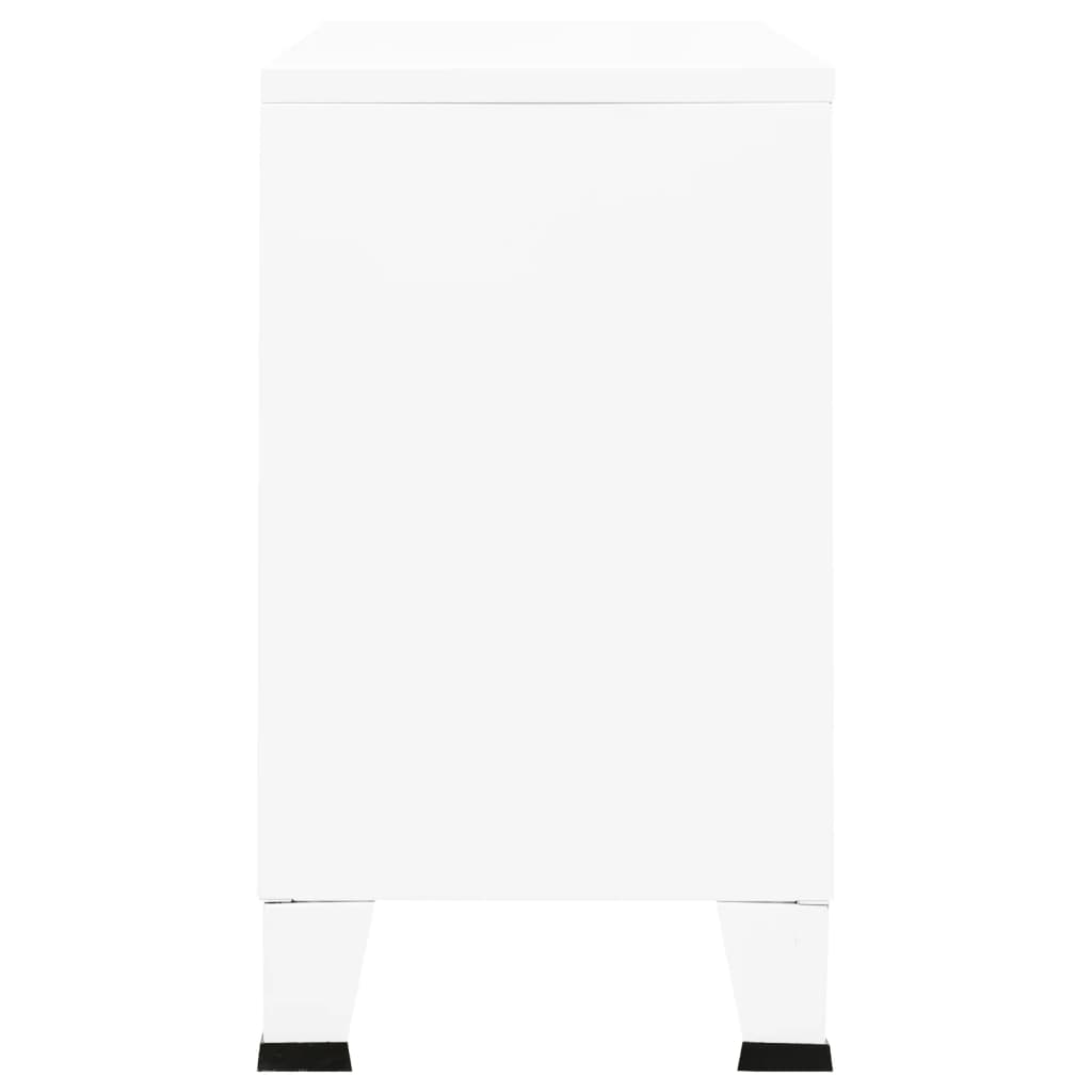 Skänk Vit industriell 105x35x62 cm metall och glas