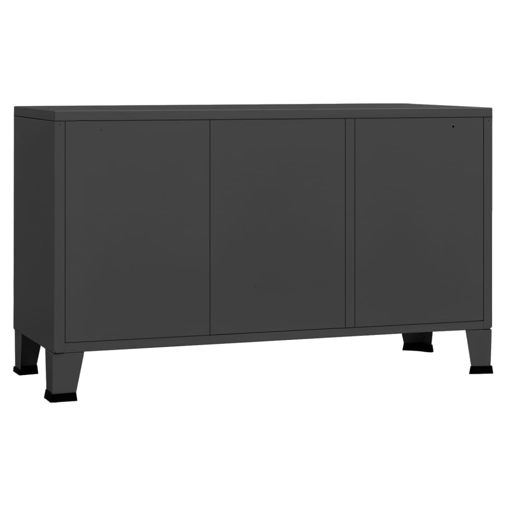 Skänk DIV. industriell antracit 105x35x62 cm metall och glas