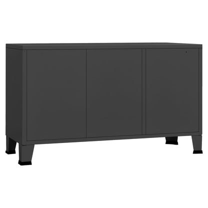 Skänk DIV. industriell antracit 105x35x62 cm metall och glas
