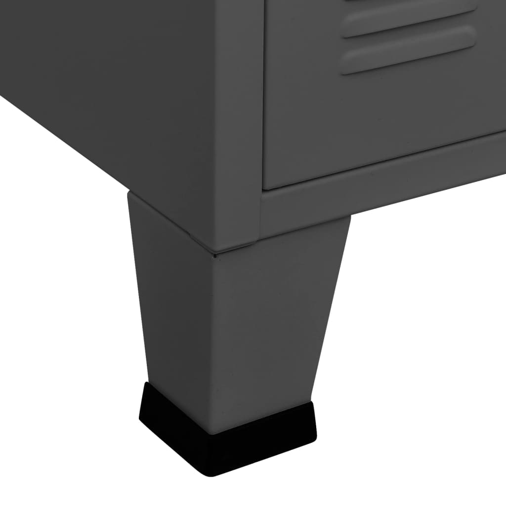 Skänk DIV. industriell antracit 105x35x62 cm metall och glas