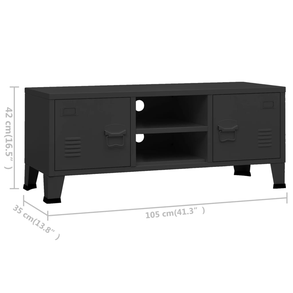 TV-Möbel DIV. Industriell TV-Bänk Svart 105x35x42 cm metall
