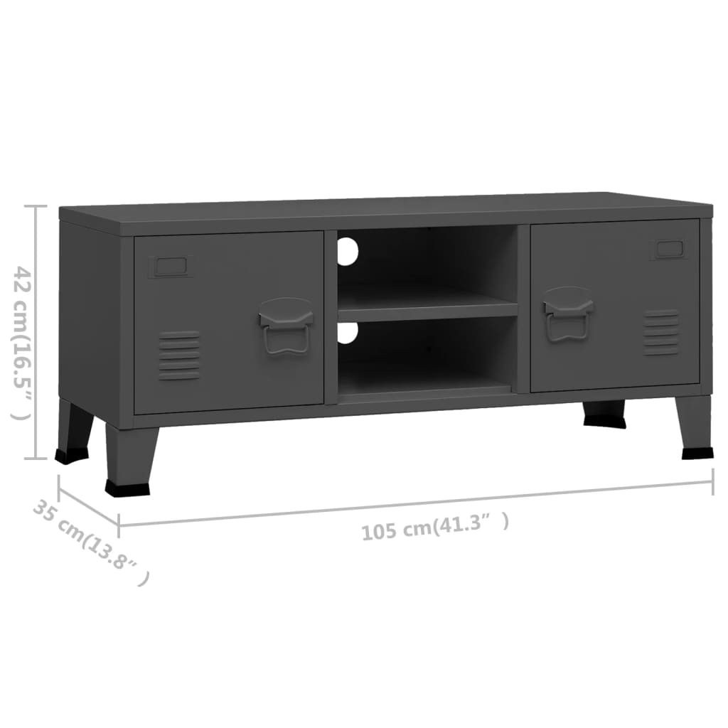 TV-Möbel DIV. TV-Bänk industristil antracit 105x35x42 cm metall