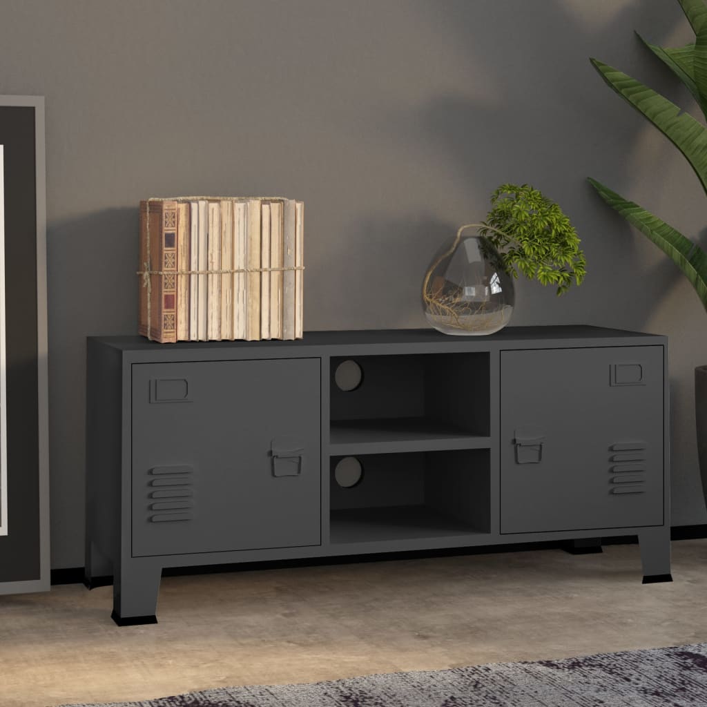 TV-Möbel DIV. TV-Bänk industristil antracit 105x35x42 cm metall