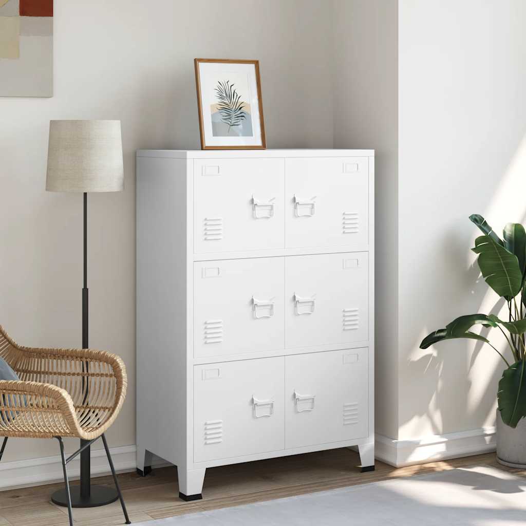 Skåp DIV. Vit 75x40x115 cm metall