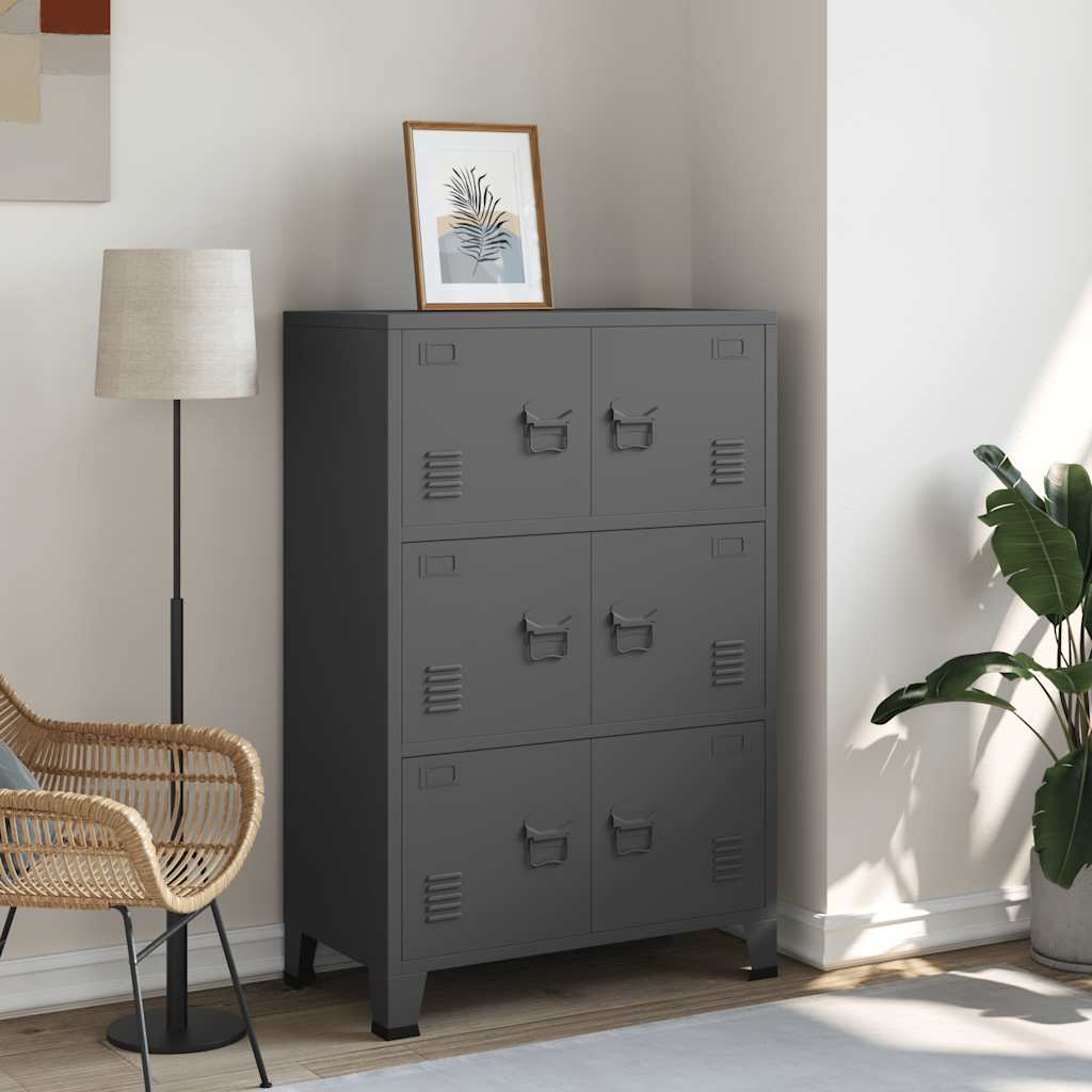 Skåp DIV. antracit 75x40x115 cm metall
