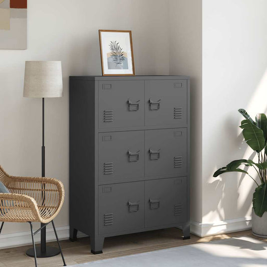 Skåp DIV. antracit 75x40x115 cm metall