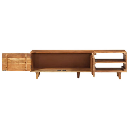 TV-Möbel Trä TV-Bänk massivt akaciaträ med honungsfinish 140x30x40 cm