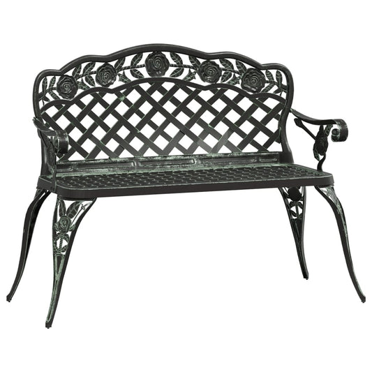 Trädgårdsbänk Metall 108 cm gjuten aluminium grön
