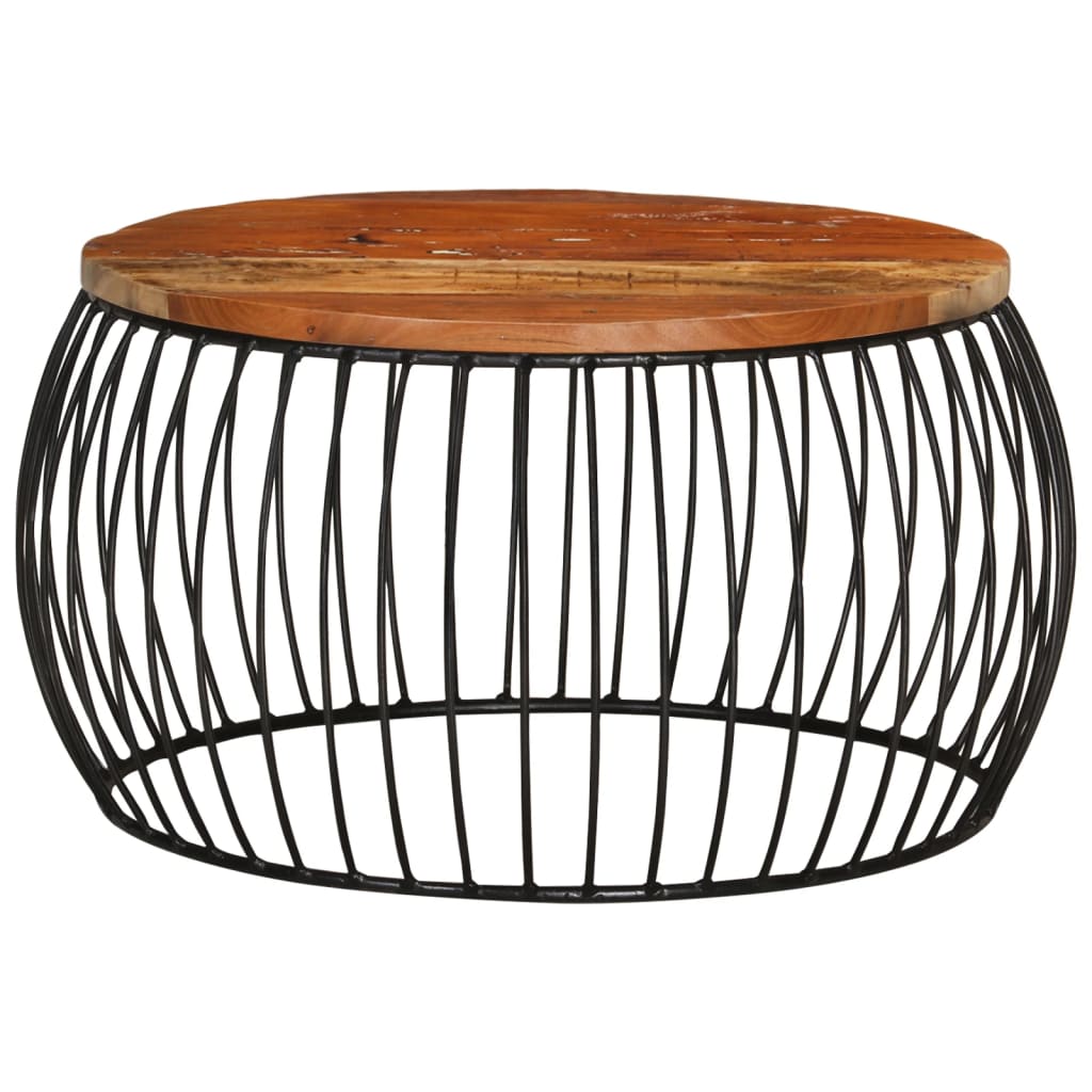 Soffbord Trä Ø68 cm massivt återvunnet trä