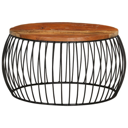 Soffbord Trä Ø68 cm massivt återvunnet trä