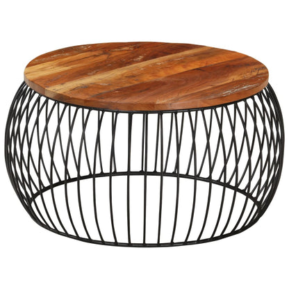 Soffbord Trä Ø68 cm massivt återvunnet trä