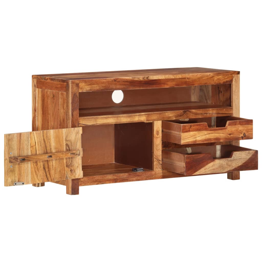 TV-Möbel Trä TV-Bänk 90x34,5x50 cm massivt akaciaträ