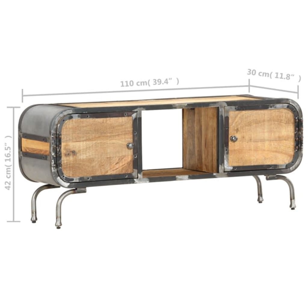 TV-Möbel Trä TV-Bänk 110x30x42 cm massivt mangoträ