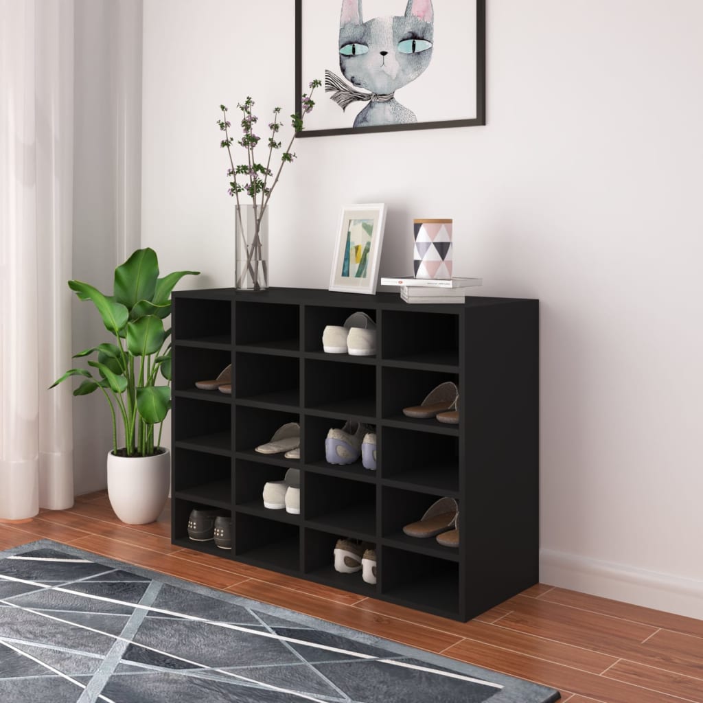 Skoställ Svart Skohylla 92x30x67,5 cm