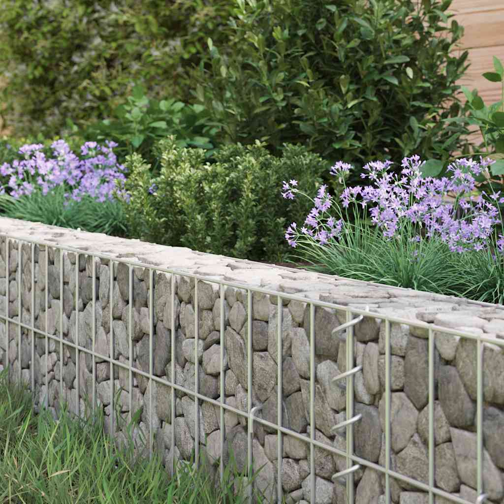 Planteringsgabion upphöjd galvaniserat stål 500x100x20 cm