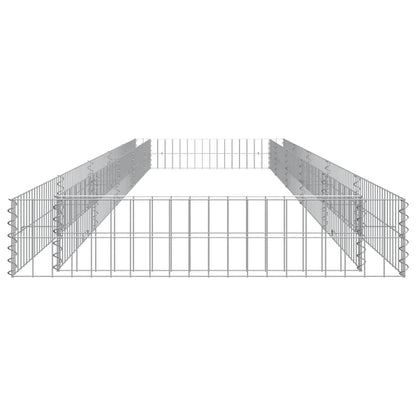 Planteringsgabion upphöjd galvaniserat stål 500x100x20 cm