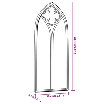 Trädgårdsspegel svart 70x30 cm järn för utomhusbruk
