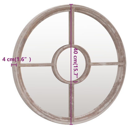 Väggspegel sandfärgad 40x4 cm rund järn för utomhusbruk